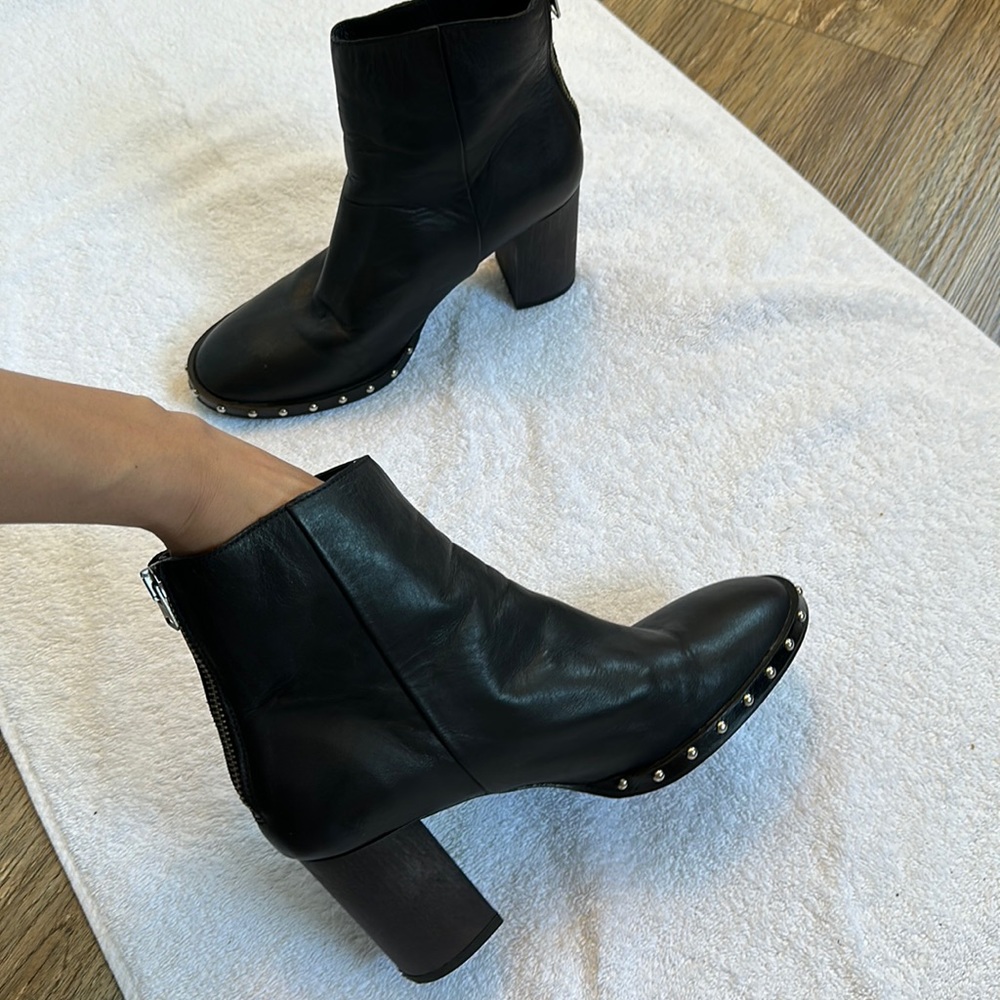 All Saints Leather Stud Booties